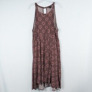 Torrid A Line Mini Dress Size 3 Sleeveless Geo Print Pockets Boho Western Summer